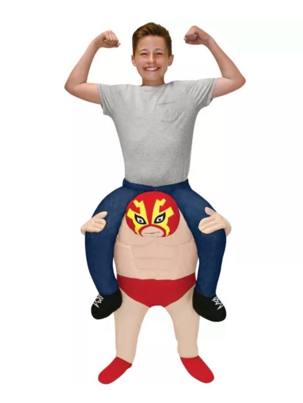 Kids Wrestler Piggyback Halloween Costume One Sz Fits Most Lucha Libre Costume.